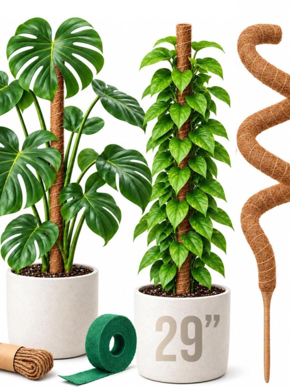 29" Moss Pole Monstera Plant Support, Indoor Plant Stakes
